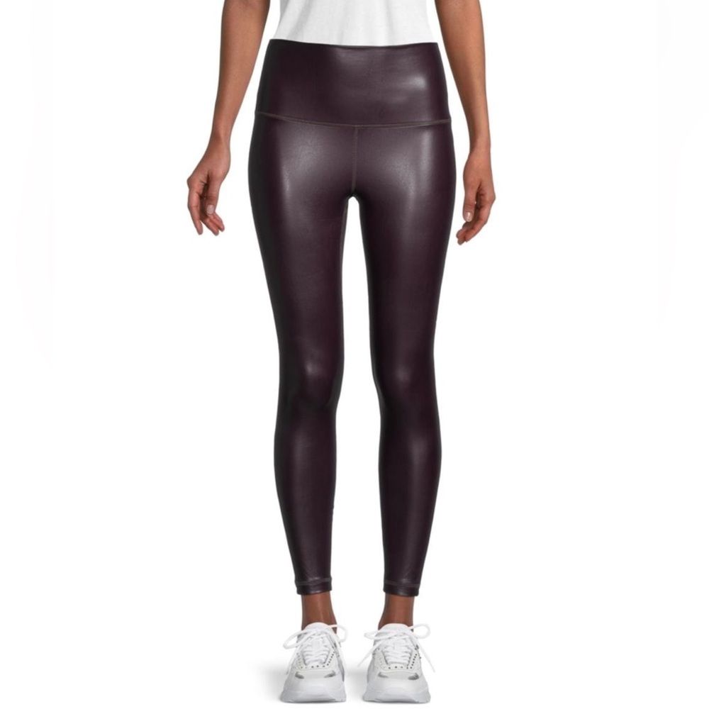🌷 Dark Cherry Faux Leather Cropped Leggings
